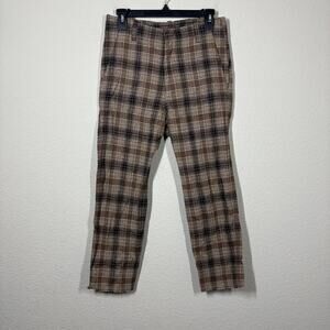 A Shirt Thing XS Mocha Brown Plaid Pants Griffin Flannel Skinny Leg Pockets